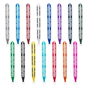 IMPORT Rush 5/8" Polyester Lanyard with Sewn Silver Metal Split-Ring