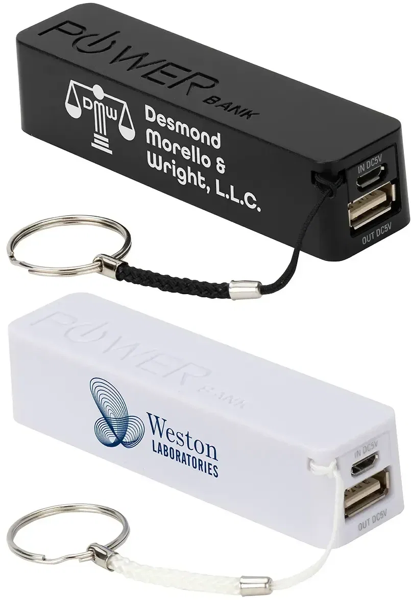 In-Style 2200mAh Power Bank, custom promotional charger front view with logo
