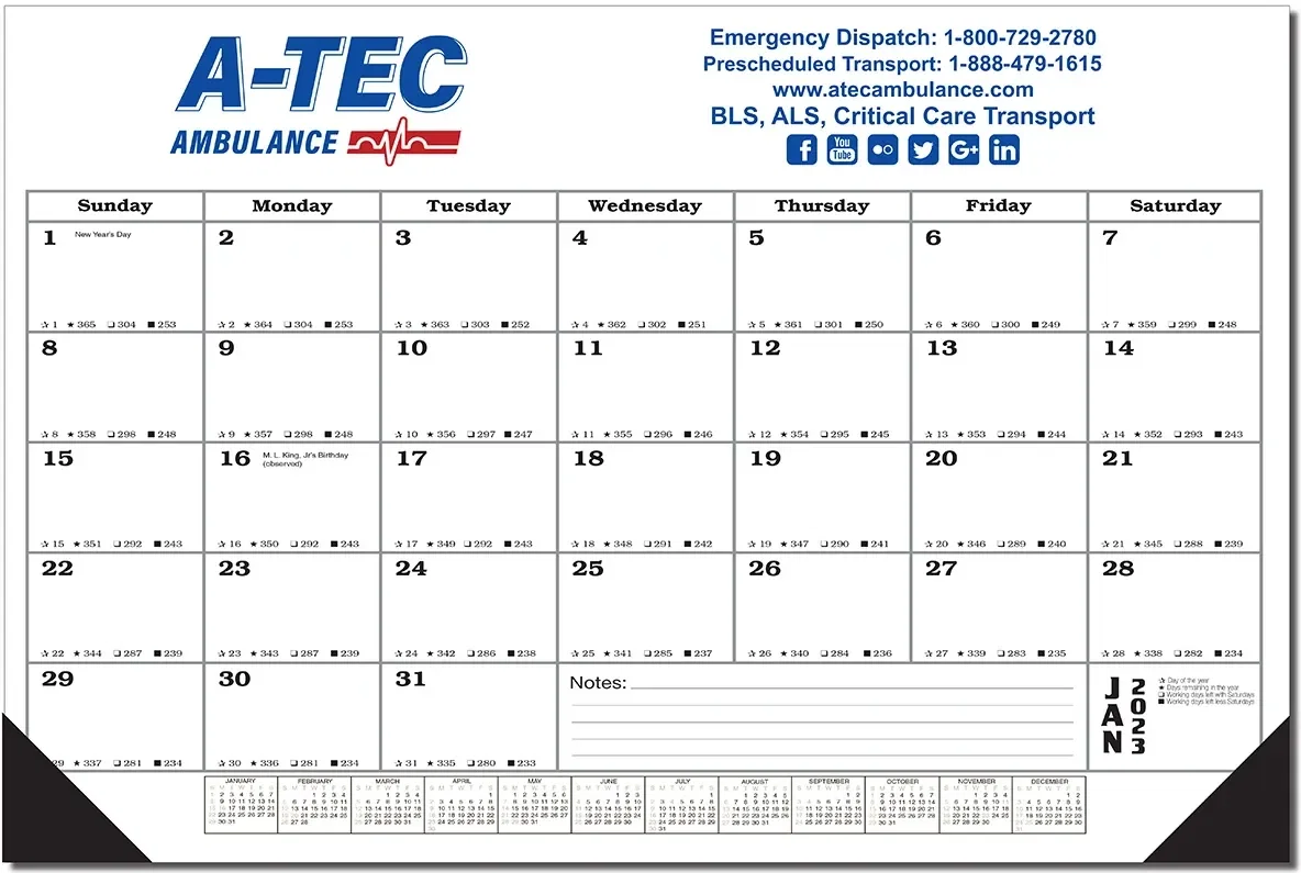 Full Color 12 Sheet Desk Pad Calendar (18"x12") — view 2