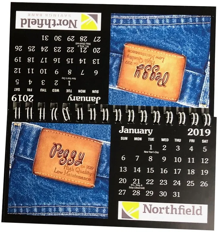 "In the Image" Personalized Desk Calendar (Black Background) — view 2
