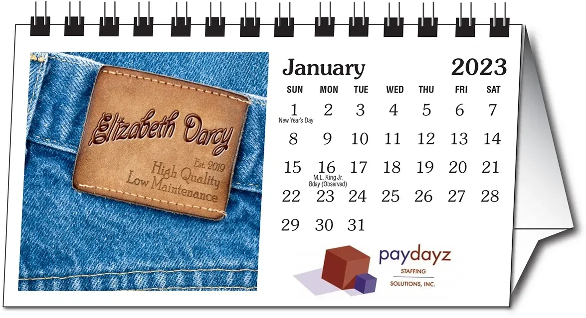 "In the Image" Personalized Desk Calendar - White Background 5.5"x3") — view 2