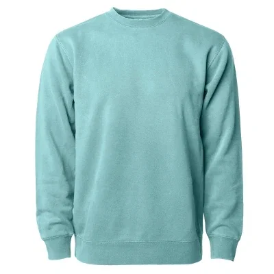 Crew neck sweatshirt shown flat in a soft pigment dyed finish