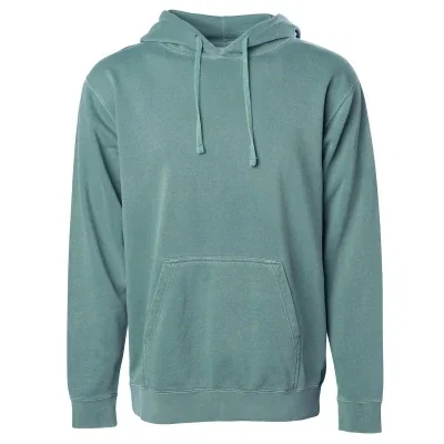 Back view of the pullover with its relaxed unisex fit