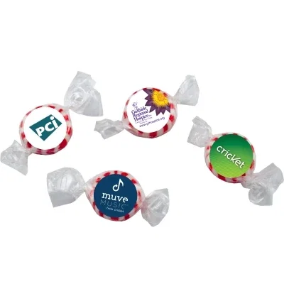Starlite breath mints in clear wrappers with a white printed label