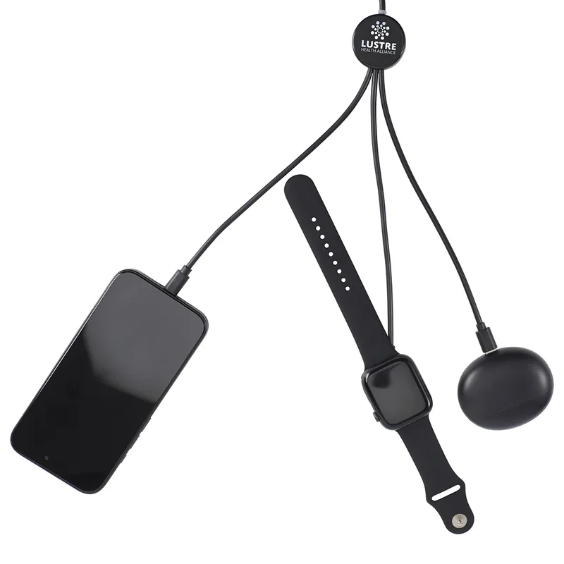 Infinity 5-in-1 Charging Cable coiled to show the built-in watch charger tip