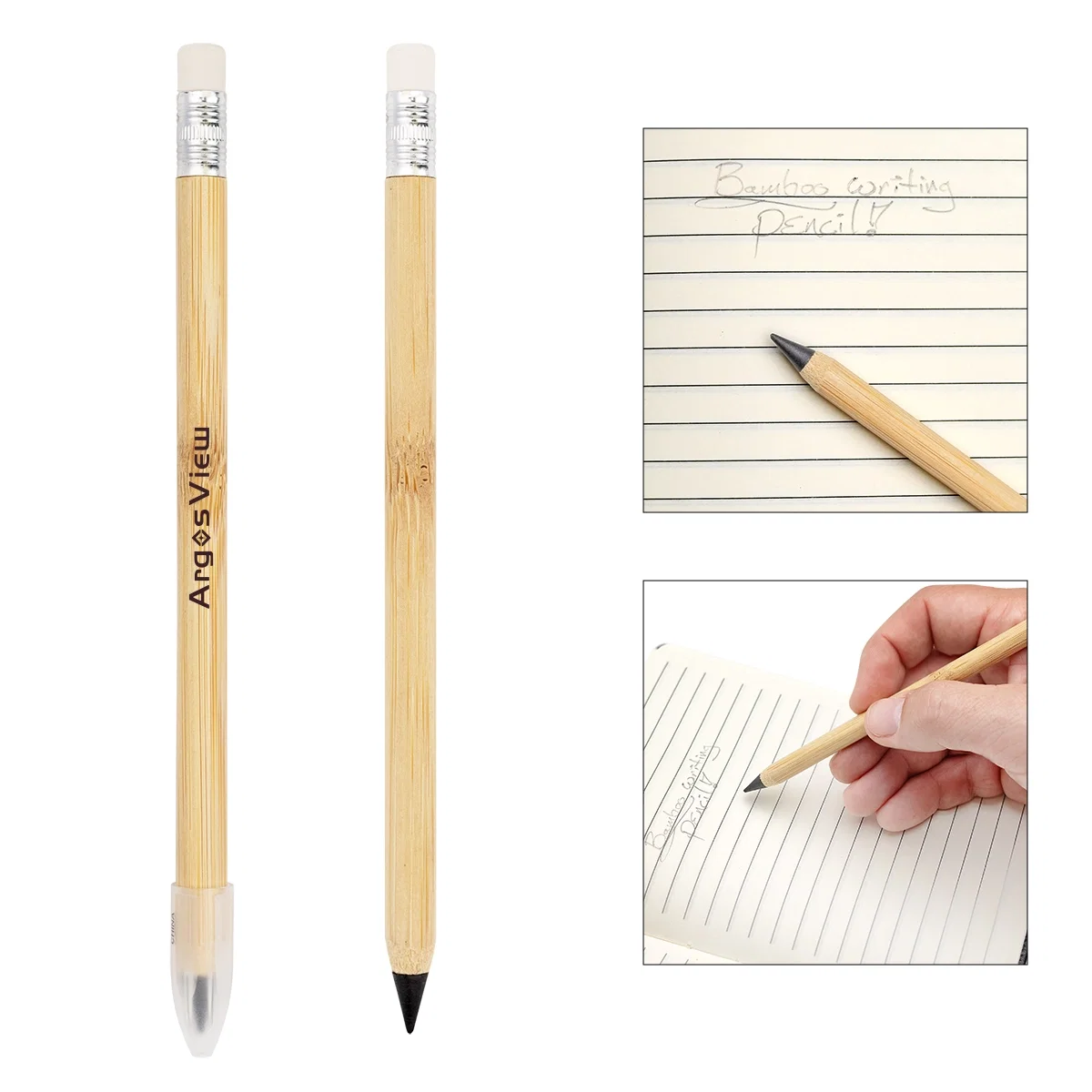 Infinity bamboo pencil measuring six inches long