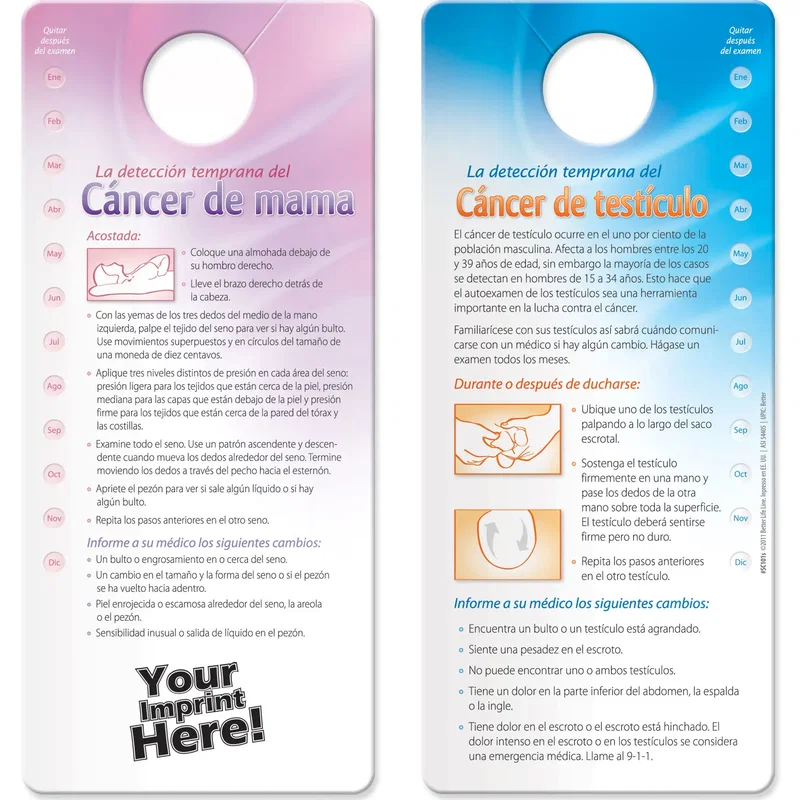 Informational Shower Card detail of perforated punch-out month rounds for tracking