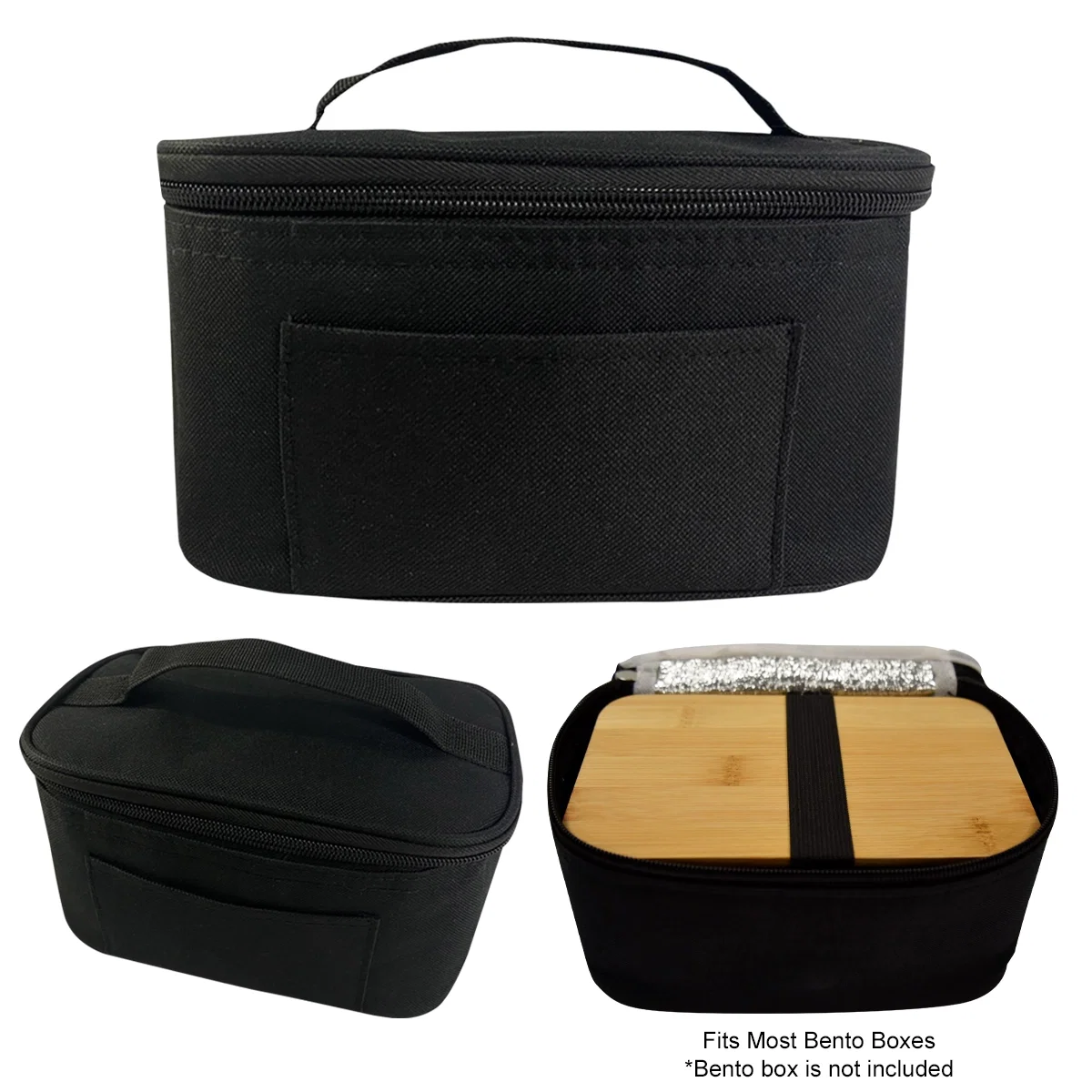 Black lunch case shown from the front
