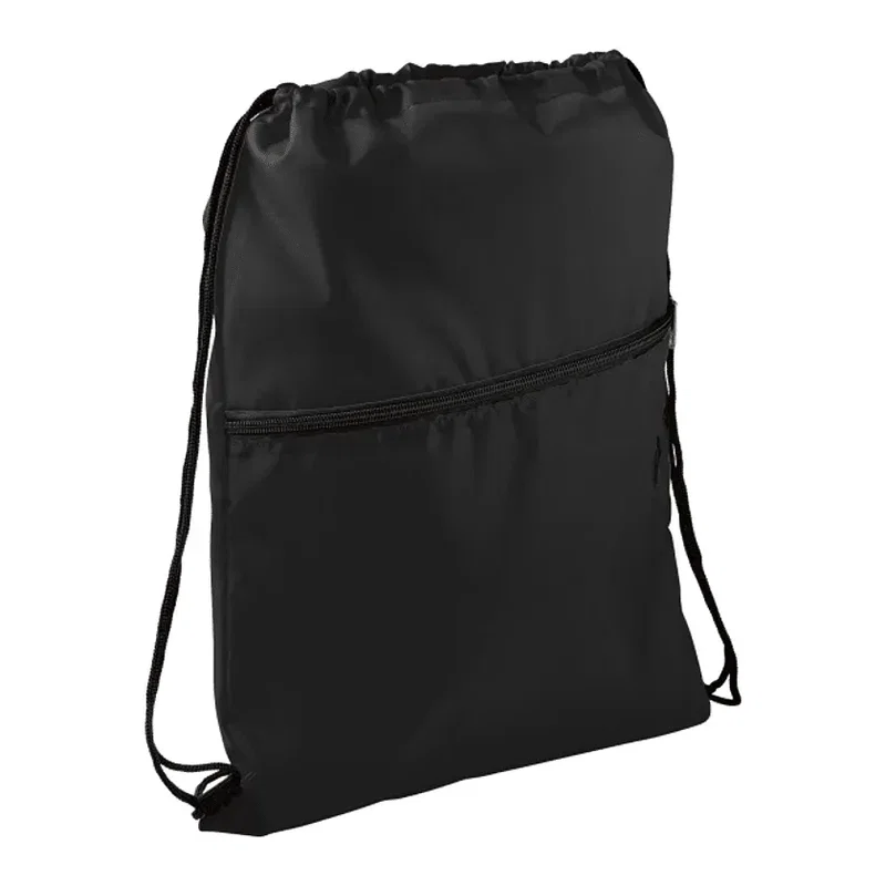 Custom Insulated Drawstring Bag with Zippered Pocket — view 2