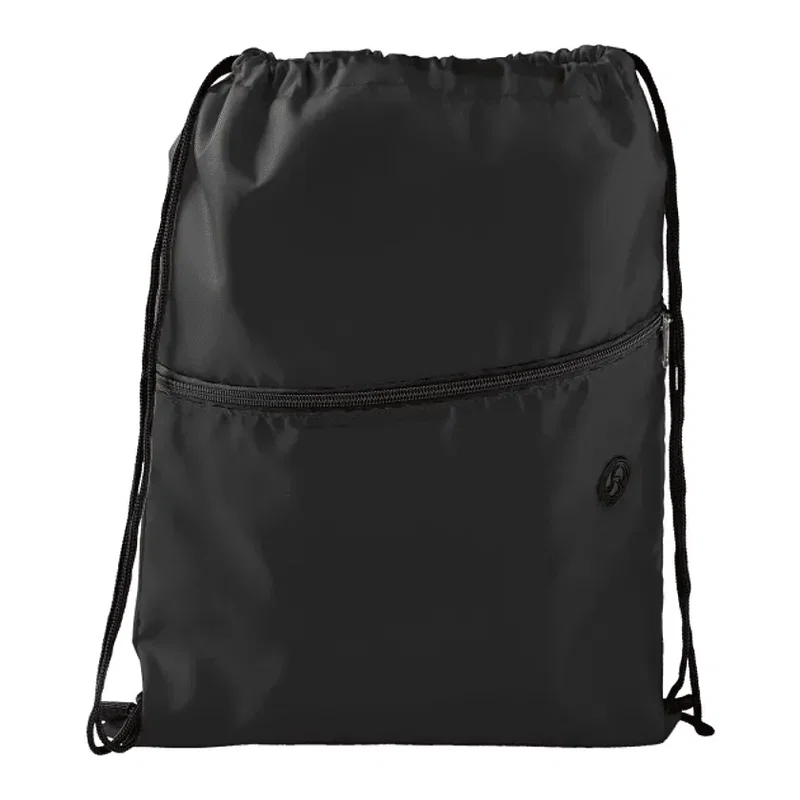 Custom Insulated Drawstring Bag with Zippered Pocket — view 3