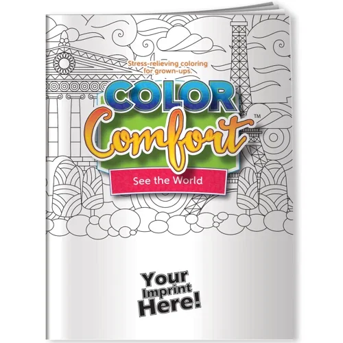 International Landmarks Coloring Book showing world landmark line-art pages