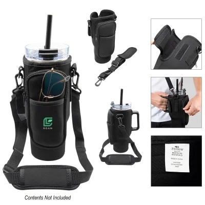 Adjustable strap loops over the shoulder for hands-free carrying