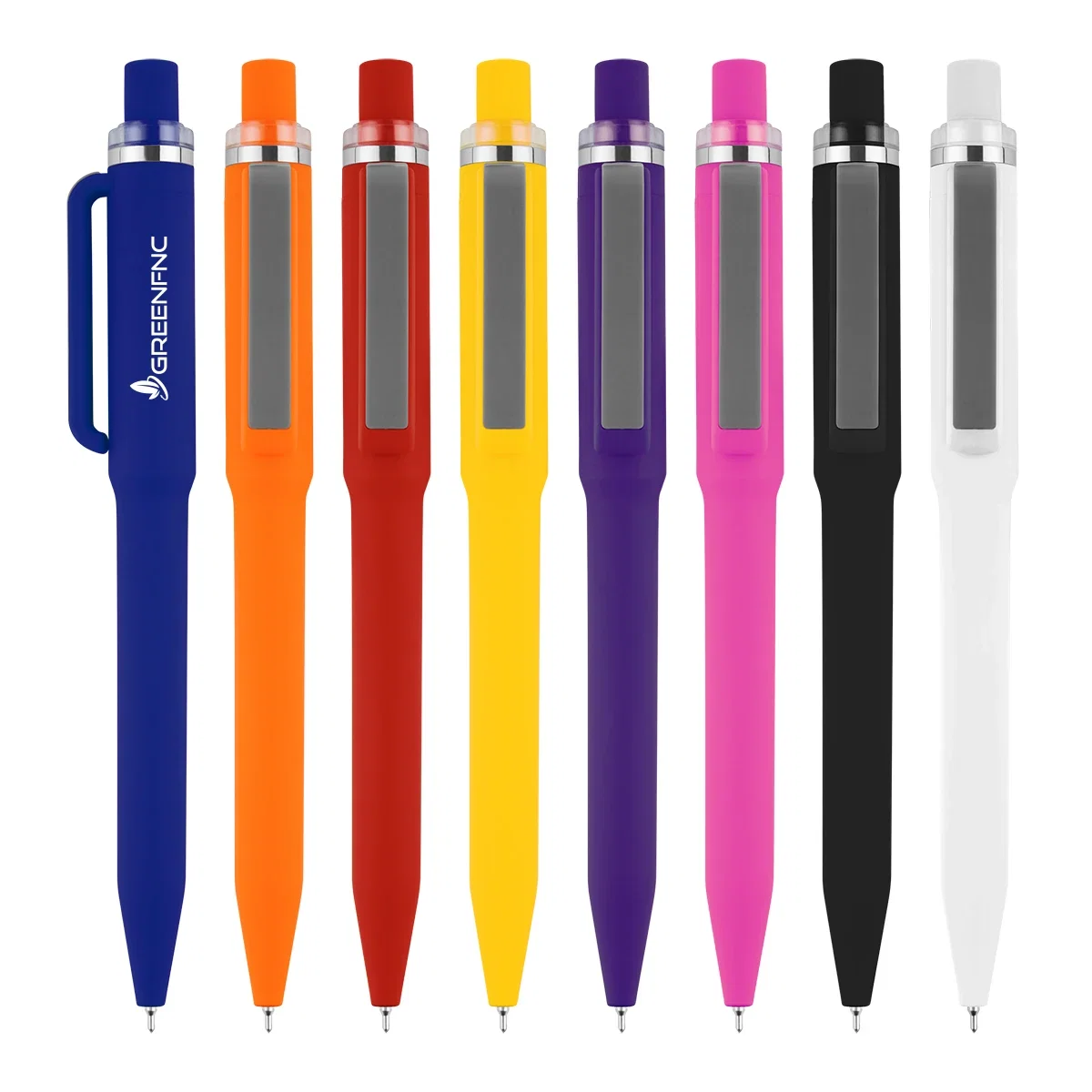 Ballpoint pen with black ink and a push button top