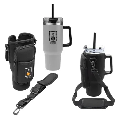 Intrepid sling bag paired with a ten inch tumbler
