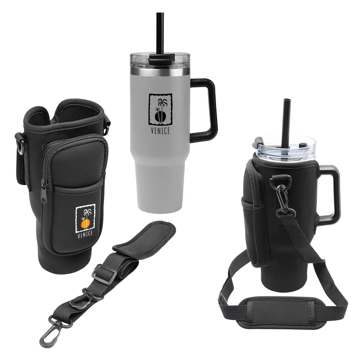 Black carrier shown with the strap across the front
