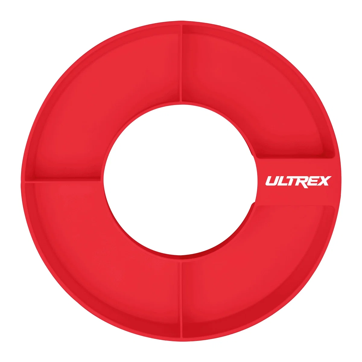 Red version of the snack bowl against a plain background