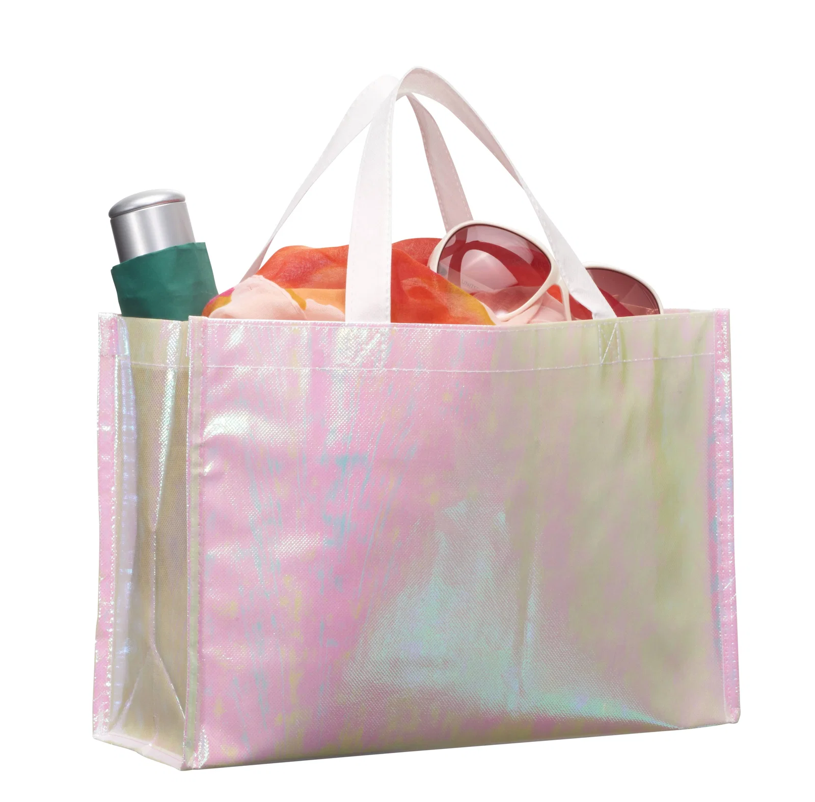 Personalized Iridescent Non-Woven Shopper Tote — view 9