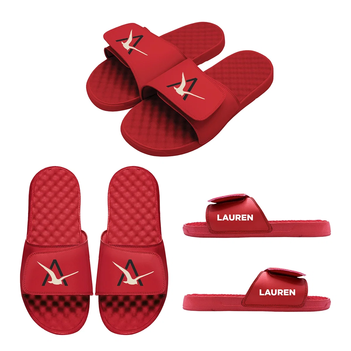 Single slide angled to show the open toe