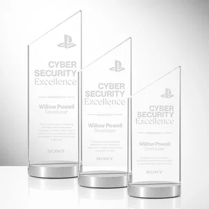Starfire Crystal Award with a Right-Facing Peak
