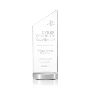 Starfire Crystal Award with a Right-Facing Peak