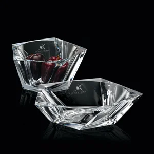 Lead Free Crystalline Bowl with Hexagon and Circle Overlap