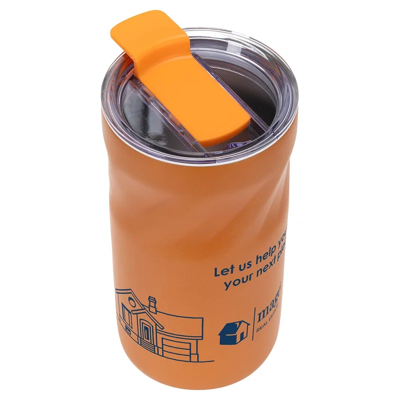 Izzie tumbler shown in orange, a studio product shot highlighting the colorway