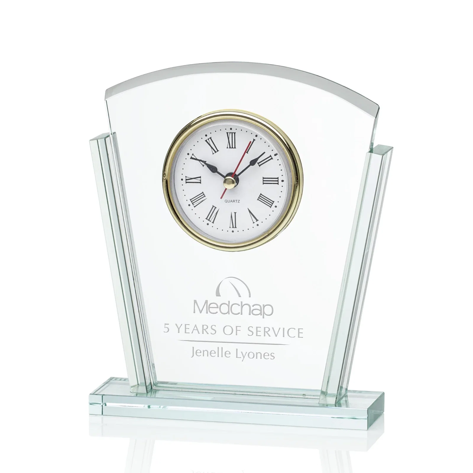 Personalized Jade Glass Clock — view 6