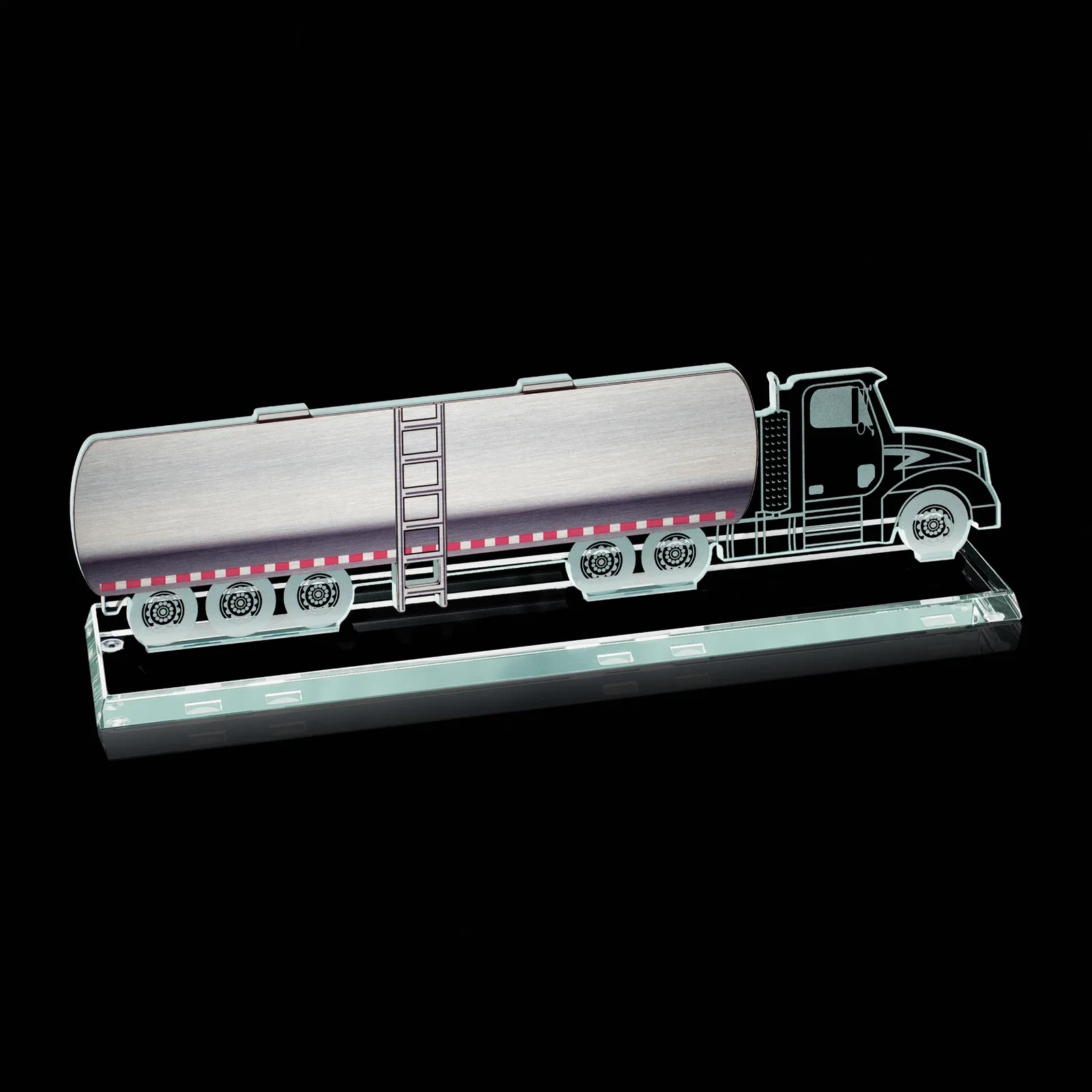 Custom Jade Glass Tanker Truck Award — view 4