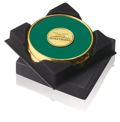 JAFFA® Two Coasters in Deluxe Black Flocked Gift Box, a product we stock in Green