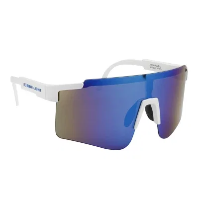 Recycled frame sunglasses shown front on against a plain backdrop