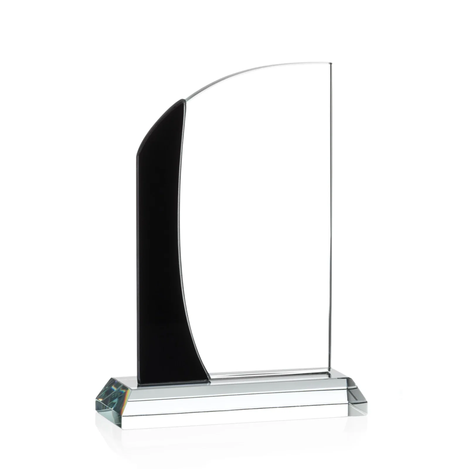 Personalized Starfire Crystal Arch Award with Layered Blue Accent, awards for graduation ceremonies