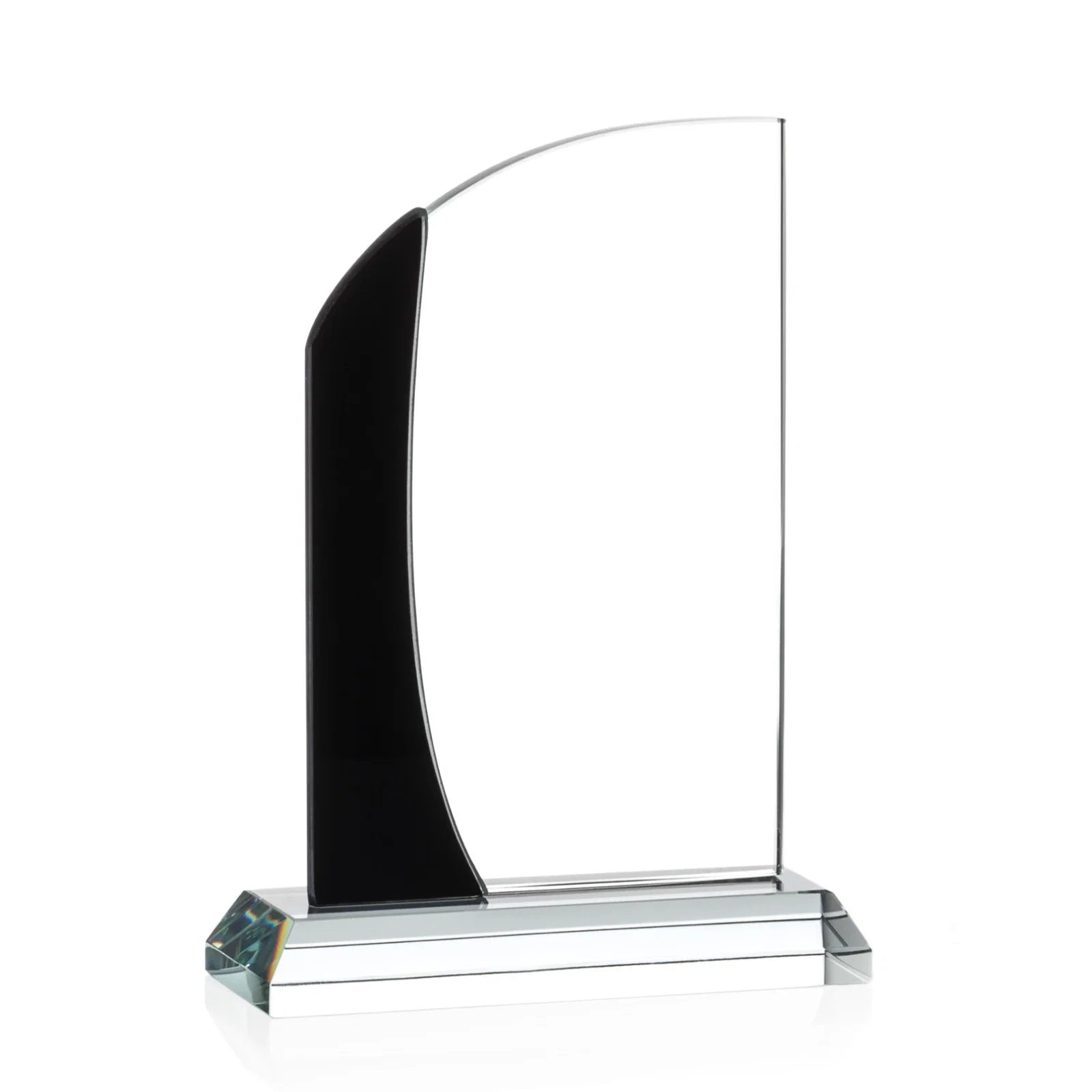Personalized Starfire Crystal Arch Award with Layered Blue Accent, awards for safety achievement programs