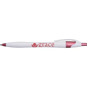 Plastic Ballpoint Pen with Shimmering Metallic Finish