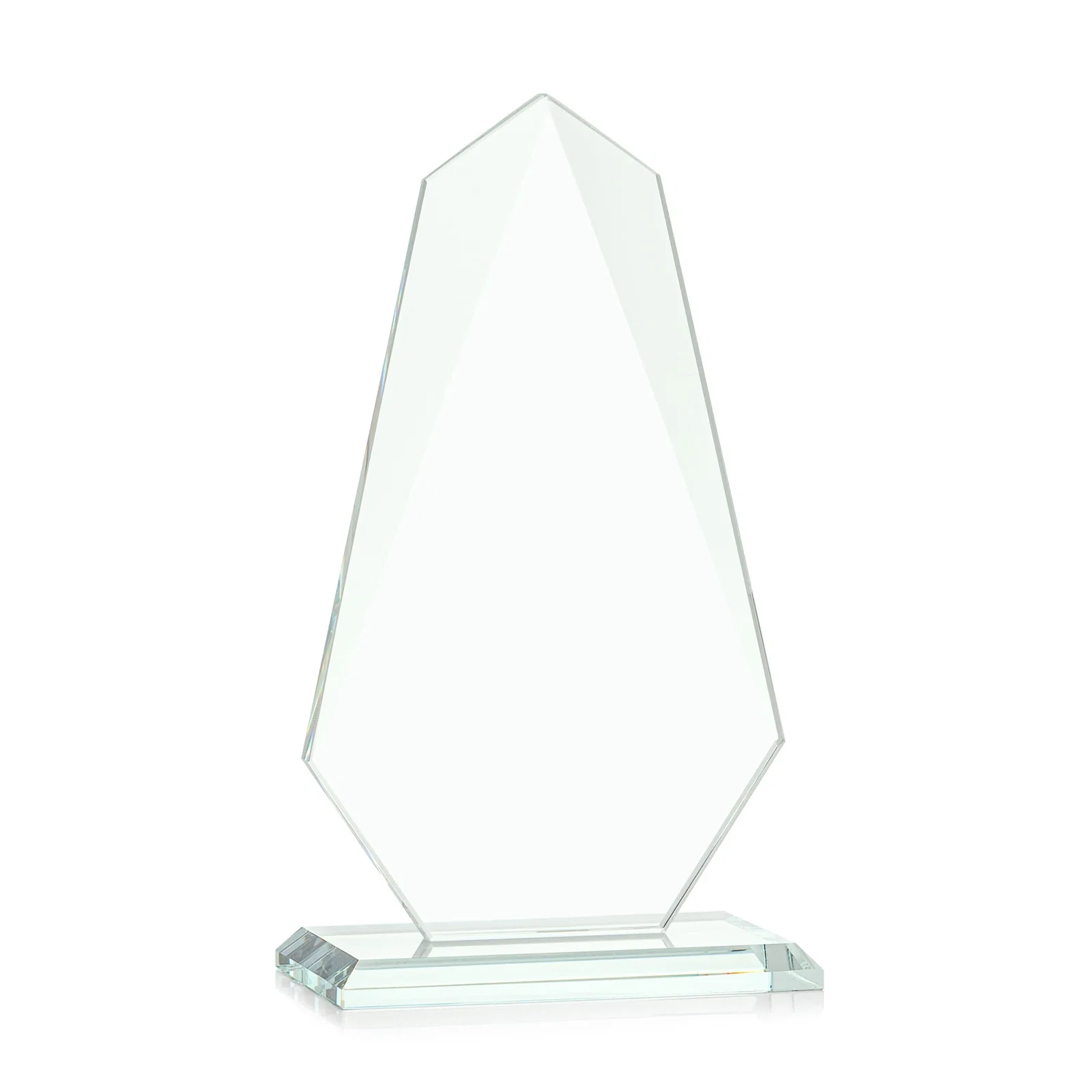 Personalized Jade Glass Award, Bevel Widens at Top, Tapers to the Base, with your logo for employee recognition