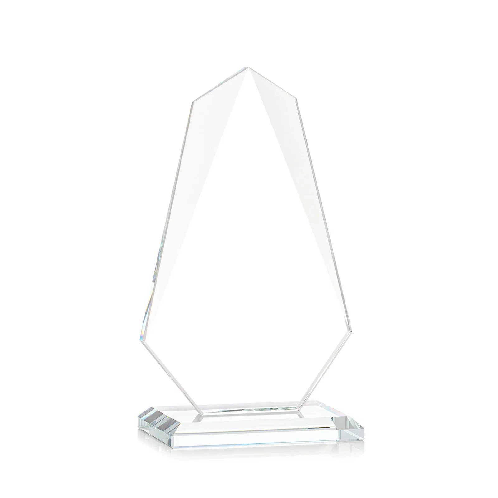 Personalized Jade Glass Award, Bevel Widens at Top, Tapers to the Base, with your logo for service anniversary gifts