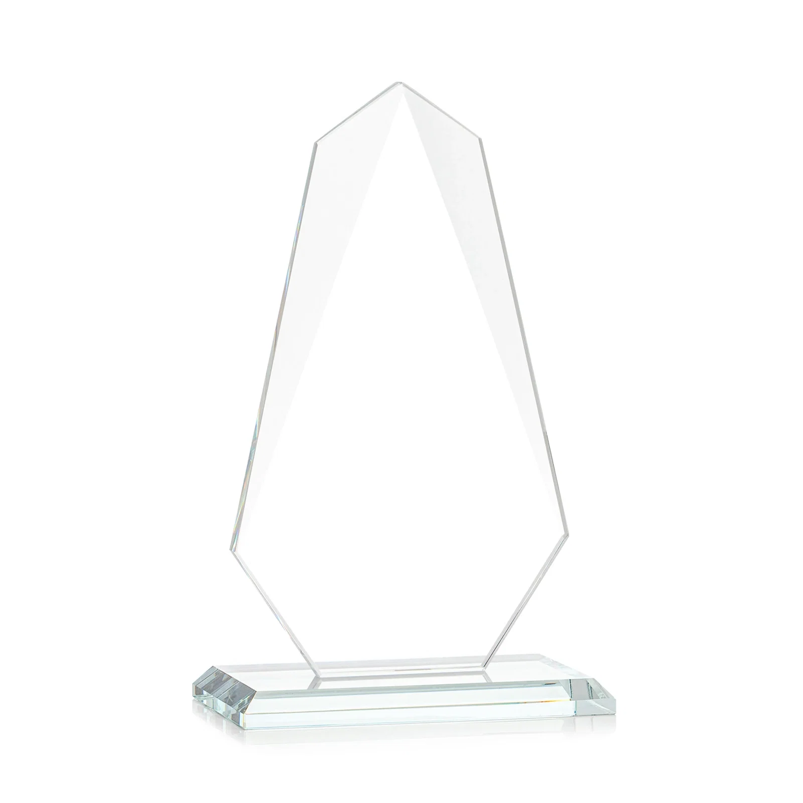 Personalized Jade Glass Award, Bevel Widens at Top, Tapers to the Base, with your logo for sales achievement awards