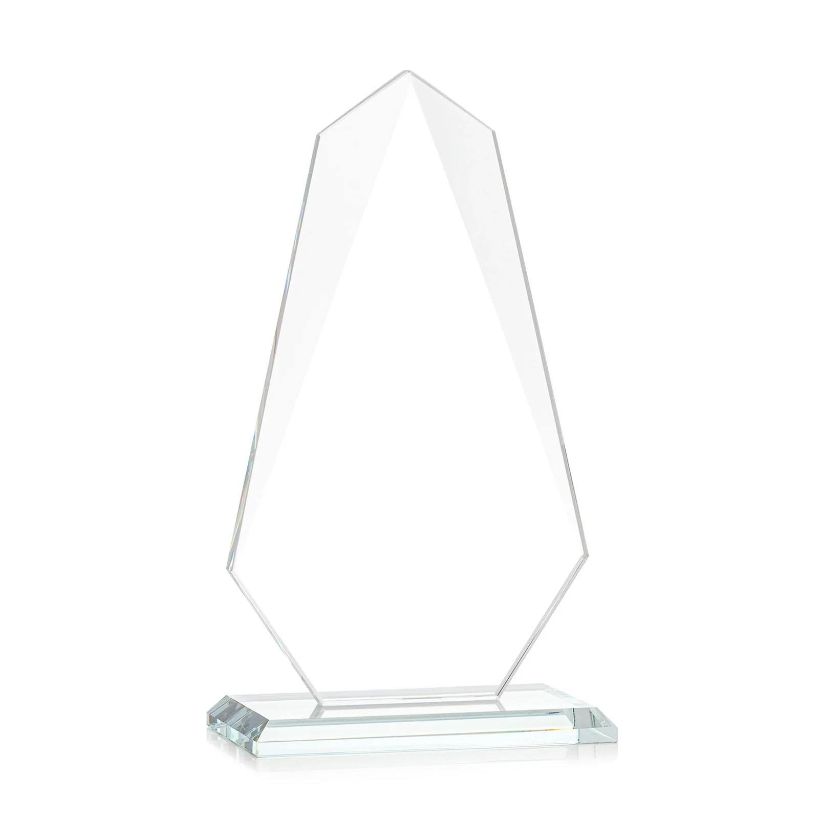 Personalized Jade Glass Award, Bevel Widens at Top, Tapers to the Base, with your logo for retirement presentations