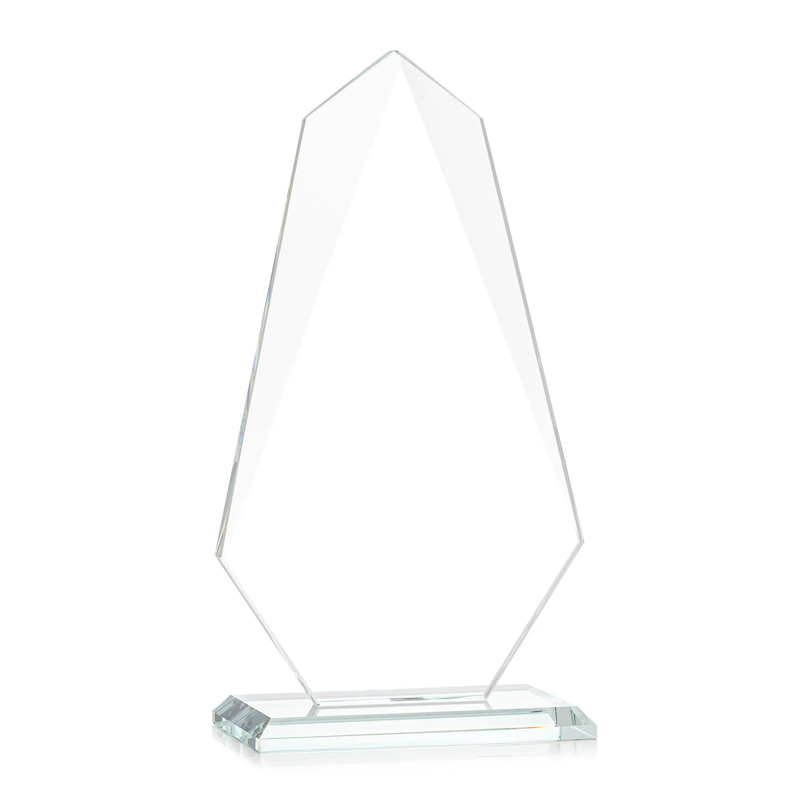 Personalized Jade Glass Award, Bevel Widens at Top, Tapers to the Base, with your logo for team milestone celebrations