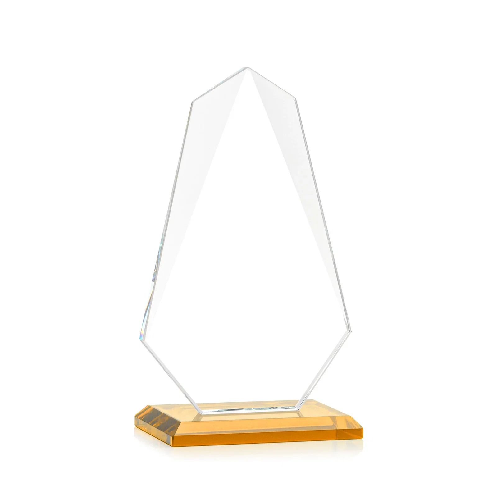 Personalized Jade Glass Award, Bevel Widens at Top, Tapers to the Base, with your logo for donor appreciation