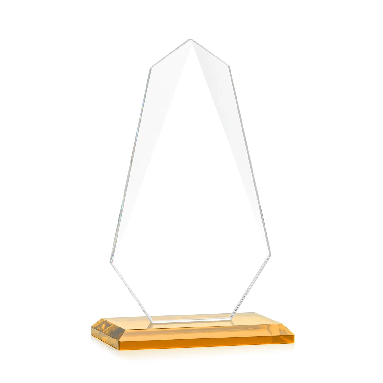 Personalized Jade Glass Award, Bevel Widens at Top, Tapers to the Base, with your logo for graduation ceremonies