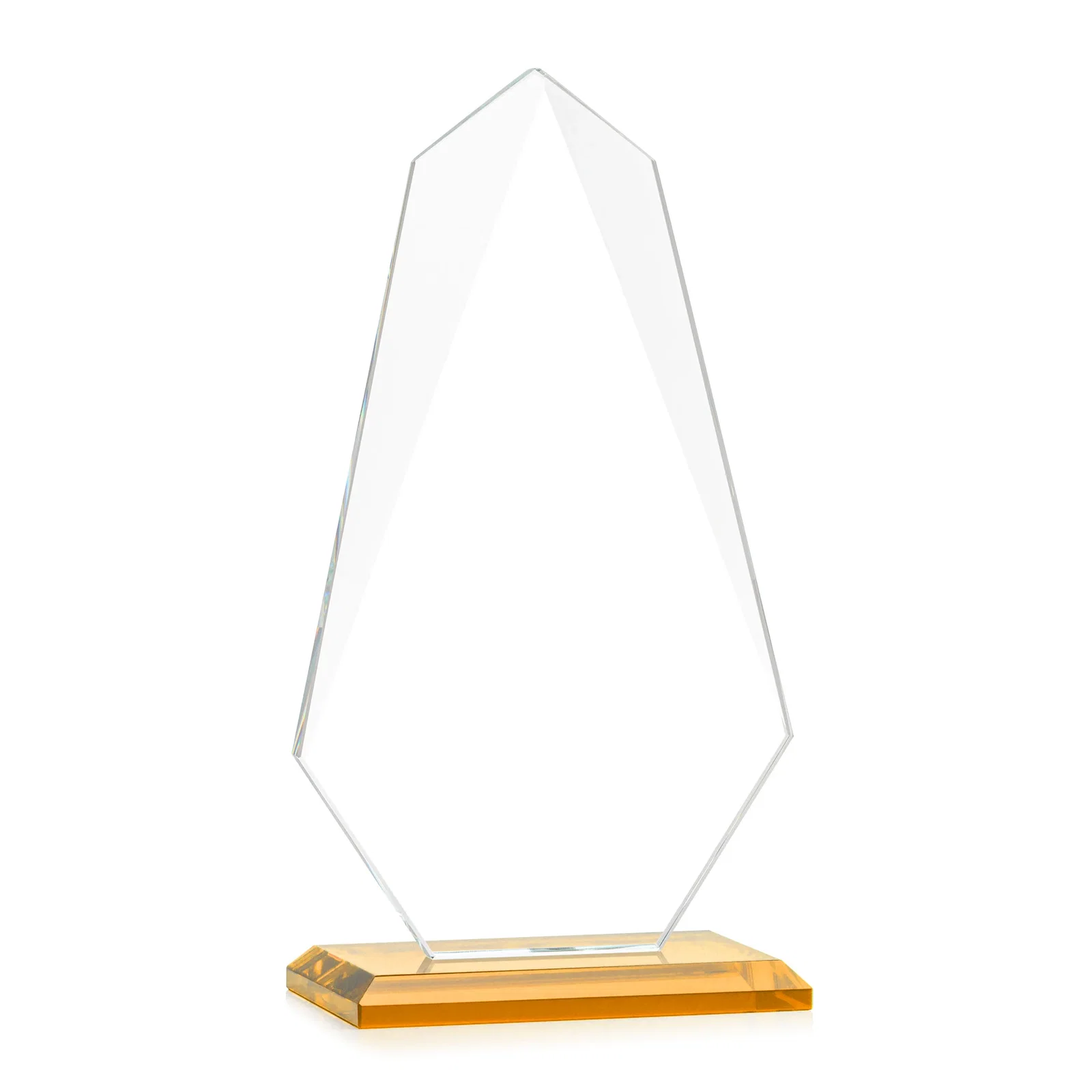 Personalized Jade Glass Award, Bevel Widens at Top, Tapers to the Base, with your logo for volunteer appreciation
