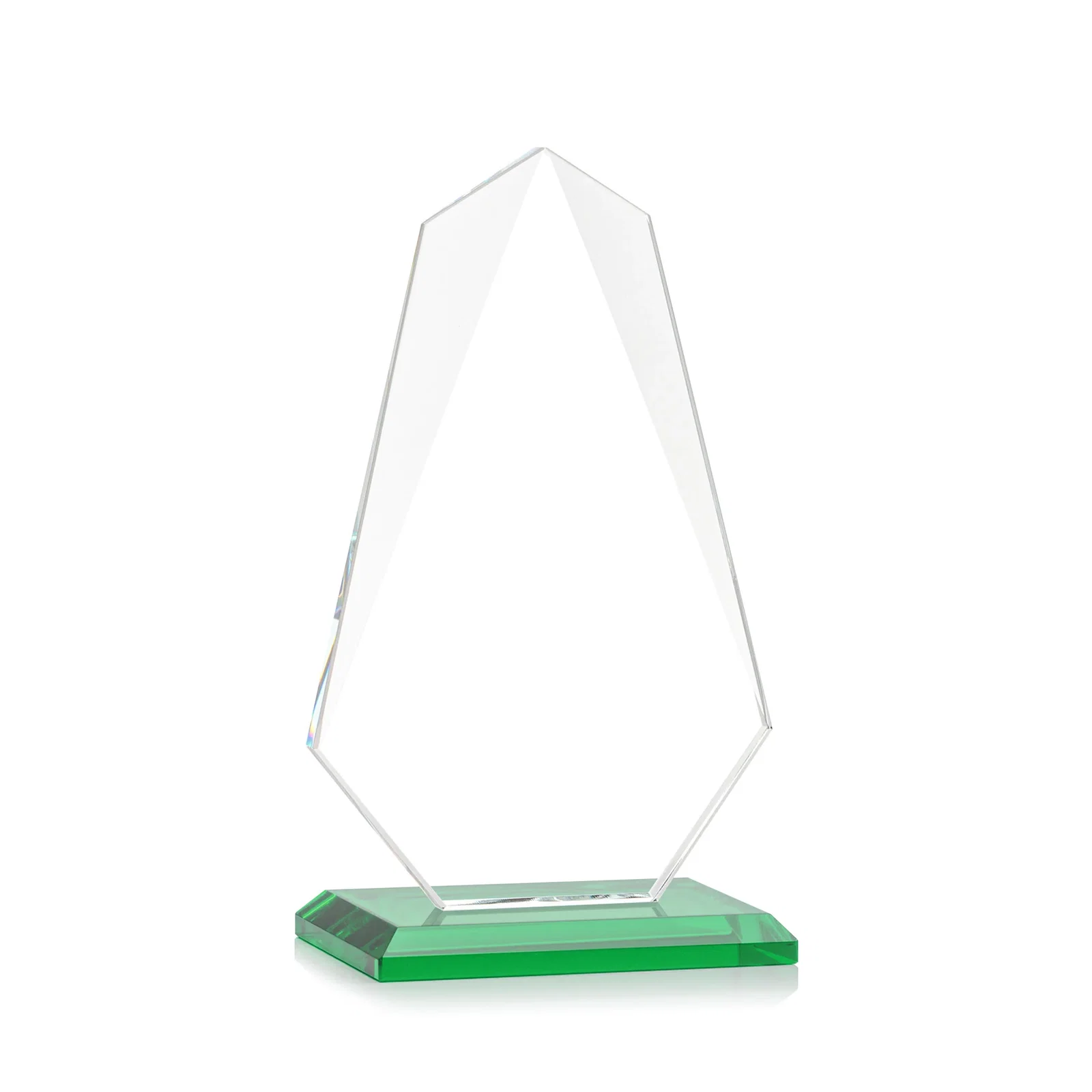 Personalized Jade Glass Award, Bevel Widens at Top, Tapers to the Base, with your logo for dealer and partner awards
