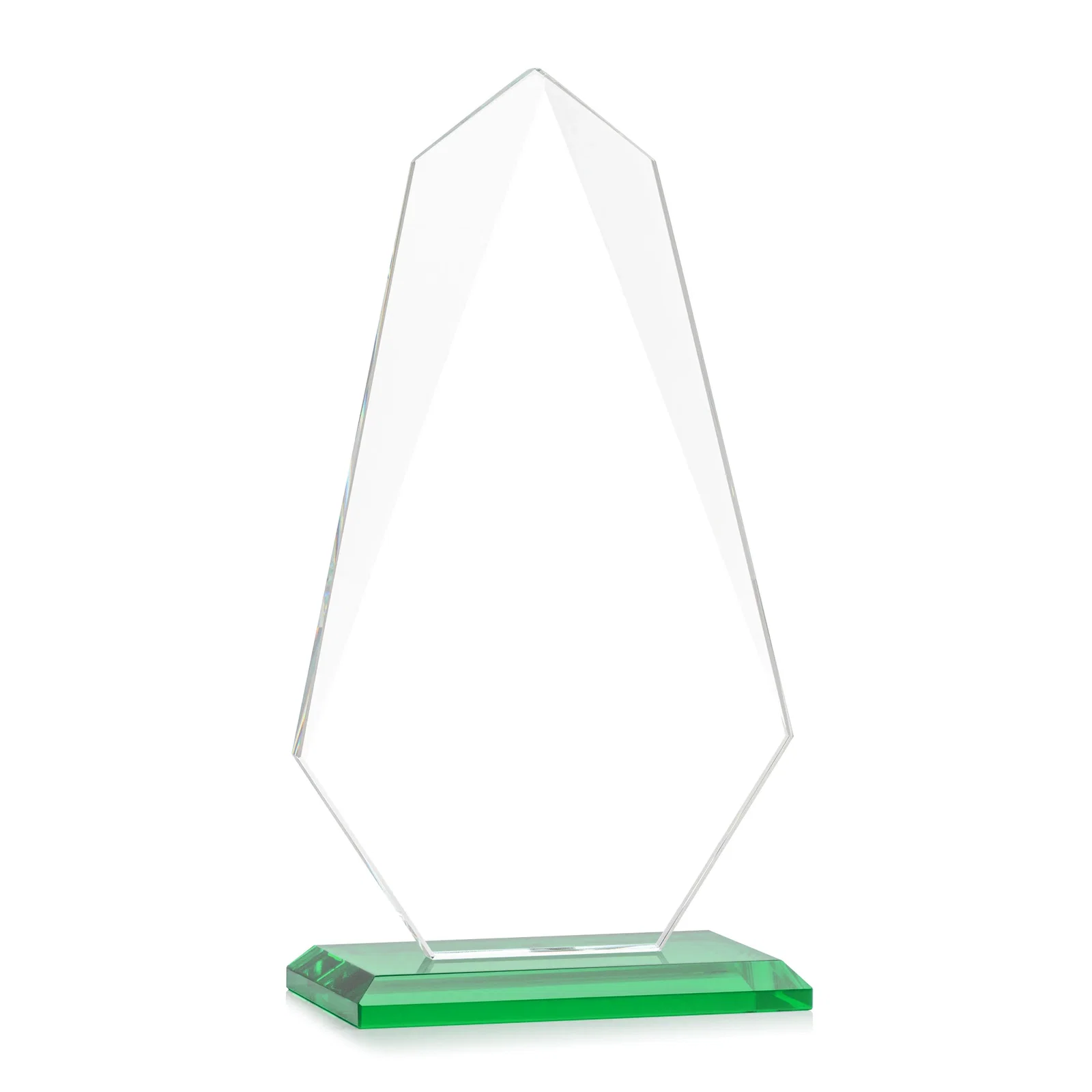 Promotional Jade Glass Award, Bevel Widens at Top, Tapers to the Base, with your logo for corporate award ceremonies