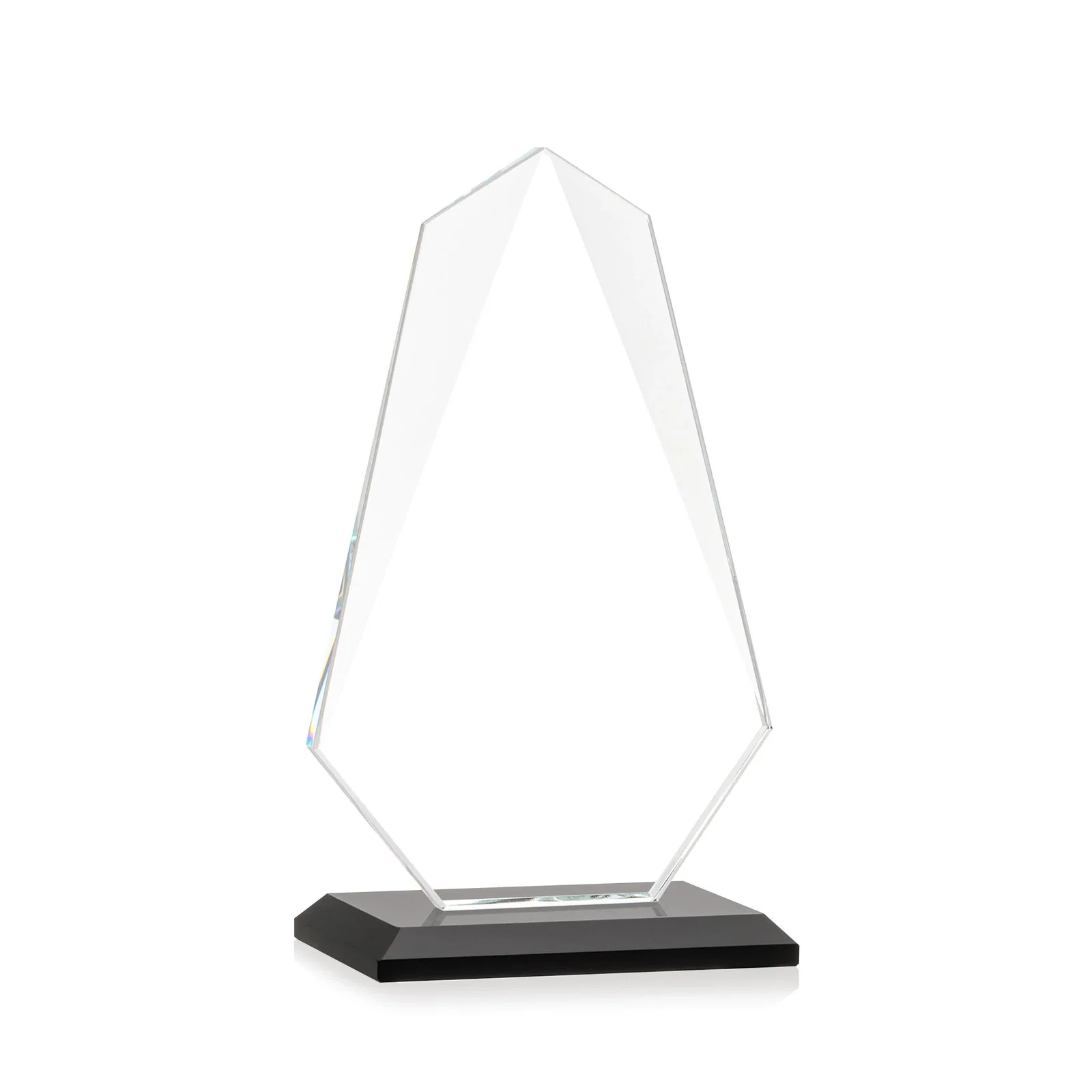 Promotional Jade Glass Award, Bevel Widens at Top, Tapers to the Base, with your logo for service anniversary gifts