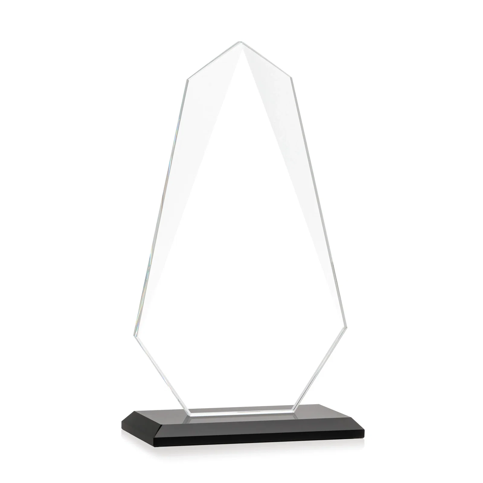 Promotional Jade Glass Award, Bevel Widens at Top, Tapers to the Base, with your logo for retirement presentations