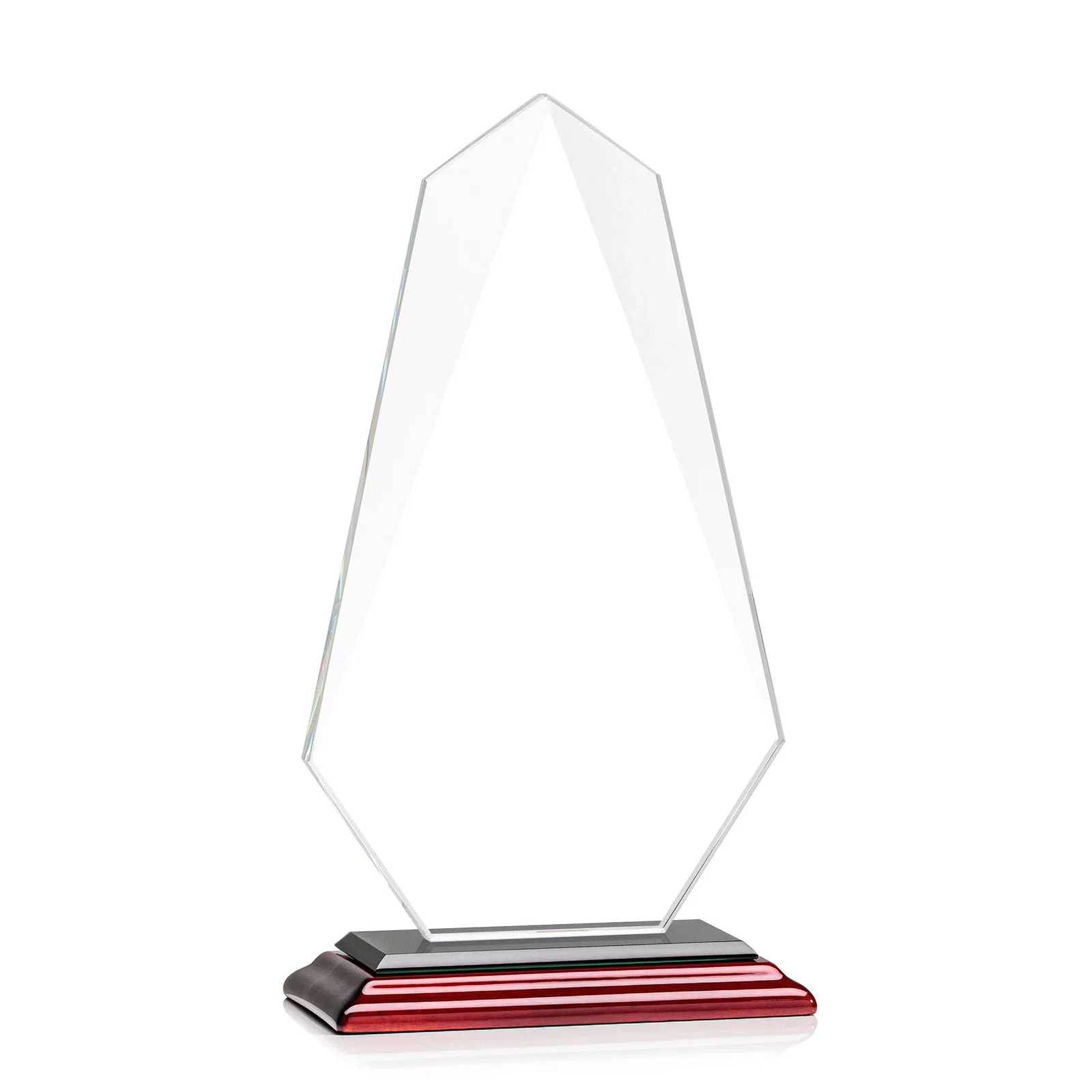Branded Jade Glass Award, Bevel Widens at Top, Tapers to the Base, with your logo for employee recognition