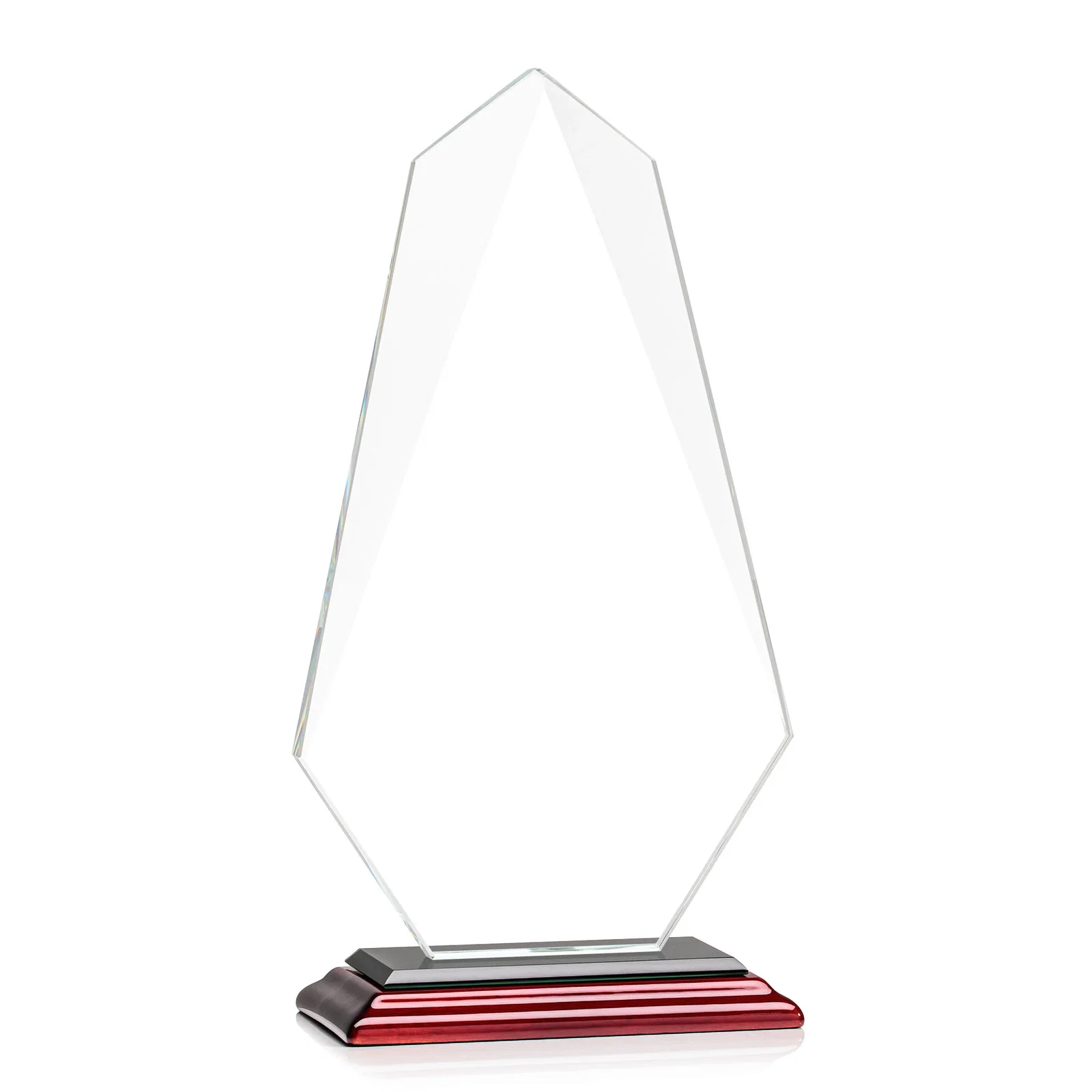 Branded Jade Glass Award, Bevel Widens at Top, Tapers to the Base, with your logo for corporate award ceremonies