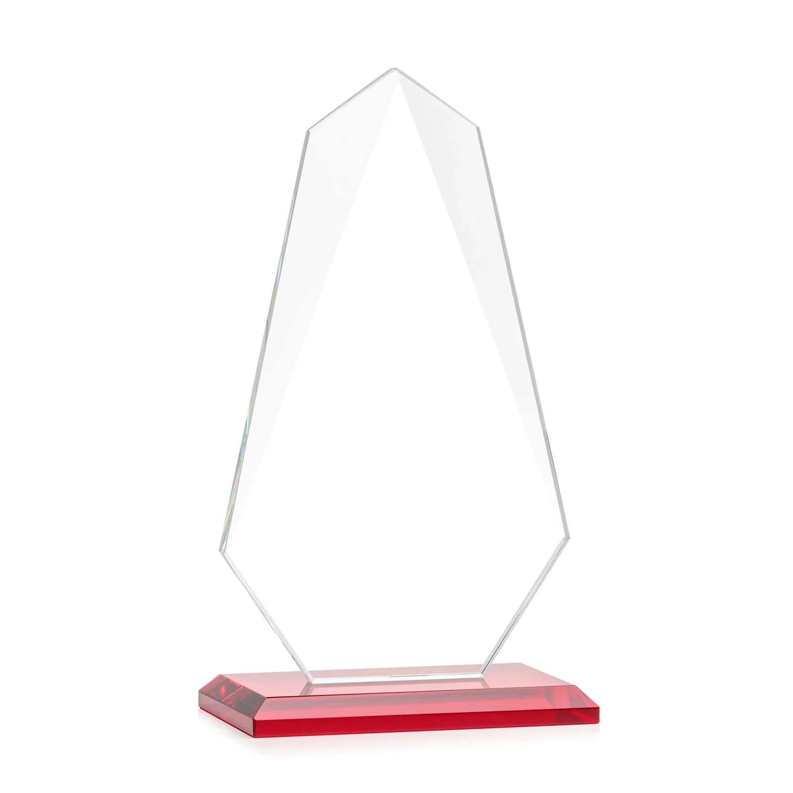 Branded Jade Glass Award, Bevel Widens at Top, Tapers to the Base, with your logo for retirement presentations