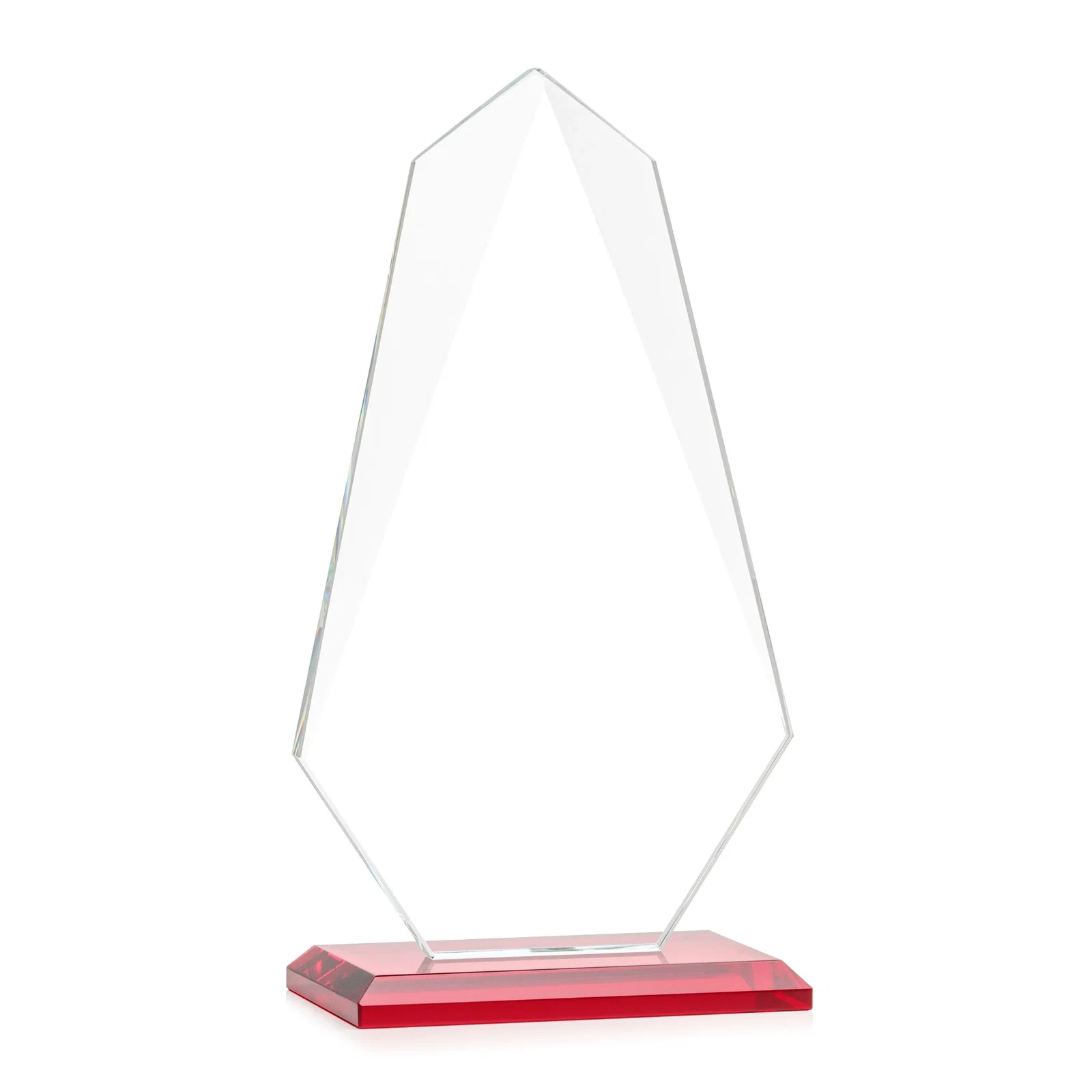 Branded Jade Glass Award, Bevel Widens at Top, Tapers to the Base, with your logo for team milestone celebrations