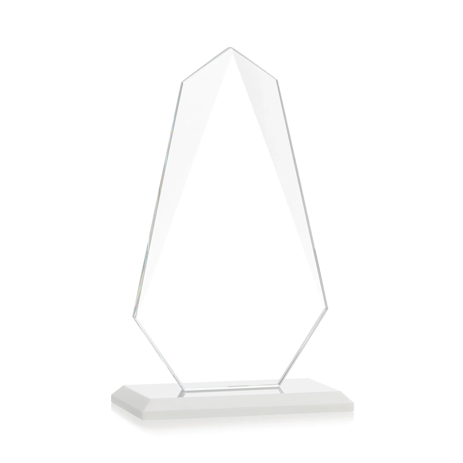 Branded Jade Glass Award, Bevel Widens at Top, Tapers to the Base, with your logo for company anniversary events